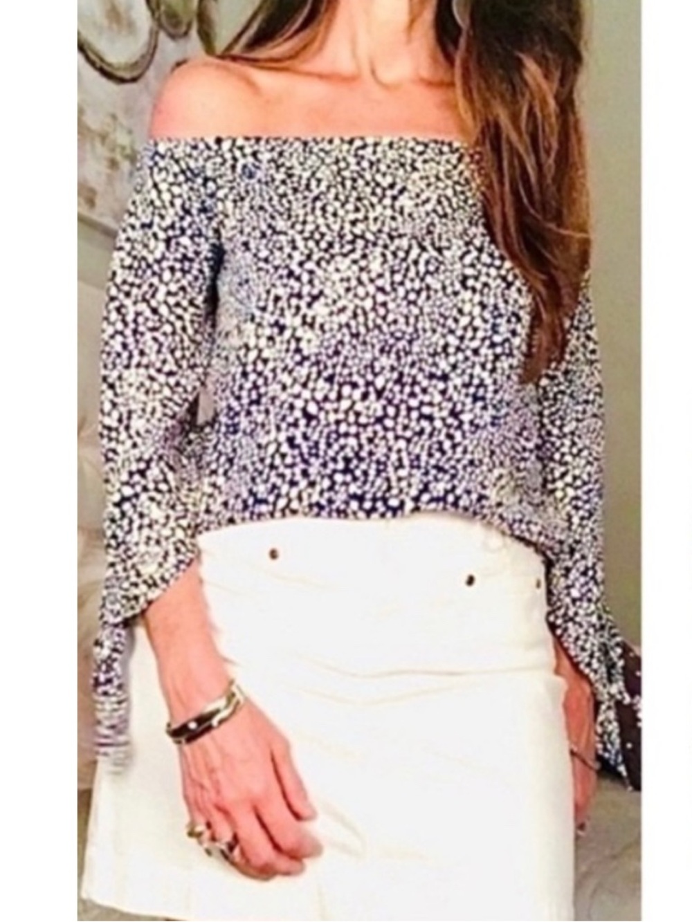 Finn & Grace Off The Shoulder Flowy Blouse
